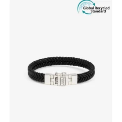 Buddha to Buddha Leder Armbänder | Silber Armbänder-Armband Barbara Leder Schwarz