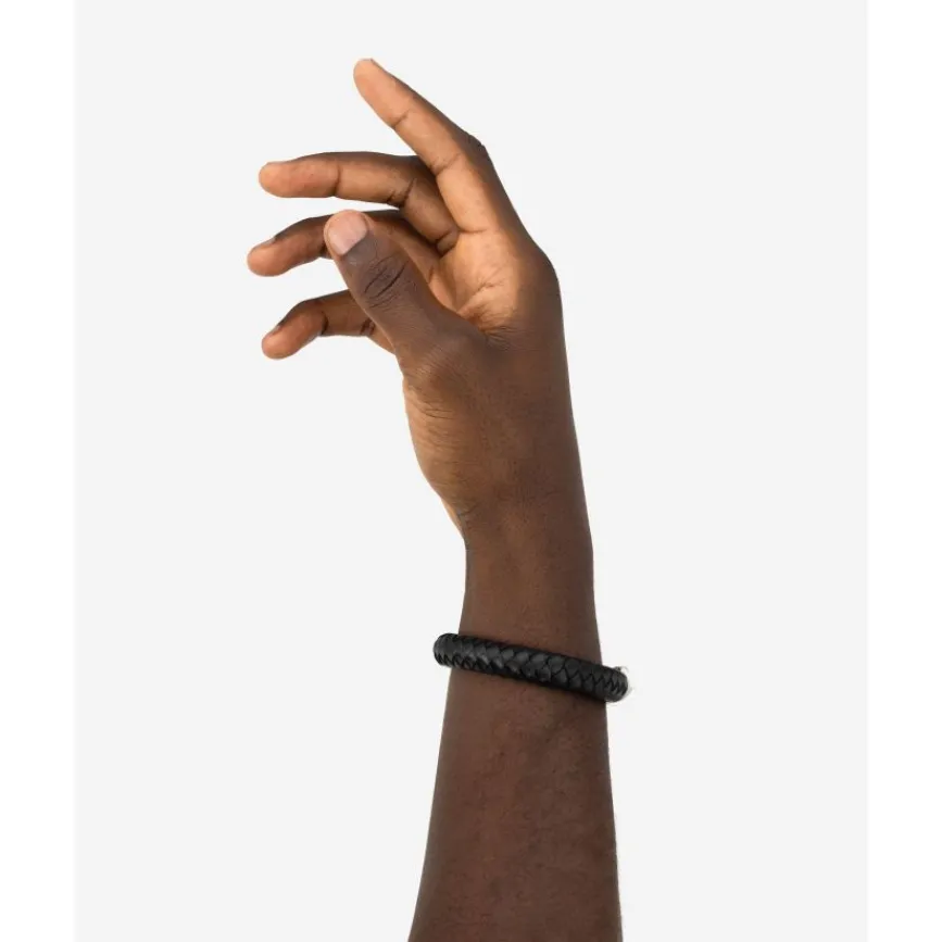 Buddha to Buddha Gravierbarer Armbänder | Leder Armbänder-Armband Ben Leder Schwarz