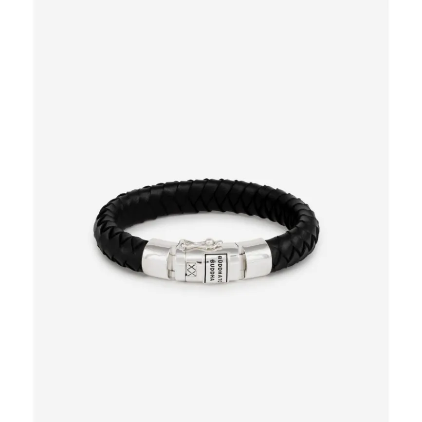 Buddha to Buddha Gravierbarer Armbänder | Leder Armbänder-Armband Ben Leder Schwarz