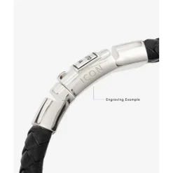 Buddha to Buddha Gravierbarer Armbänder | Leder Armbänder-Armband Ben Leder Schwarz