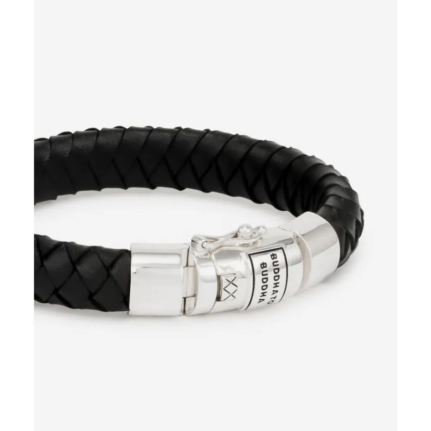 Buddha to Buddha Gravierbarer Armbänder | Leder Armbänder-Armband Ben Leder Schwarz
