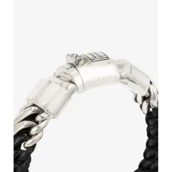 Buddha to Buddha Engrave | Leder Armbänder-Armband Ben Mix Silber Leder Schwarz