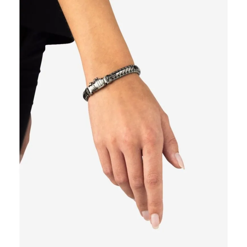 Buddha to Buddha Silber Armbänder | Black Rhodium Schmuck-Armband Ben XS Schwarz Rhodium Glanz Silber