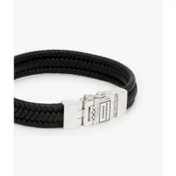 Buddha to Buddha Leder Armbänder | Silberschmuck-Armband Edwin Small Leder Schwarz