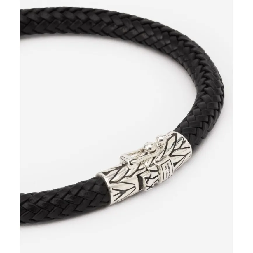 Buddha to Buddha Leder Armbänder | Lederschmuck-Armband Ellen Leder Schwarz