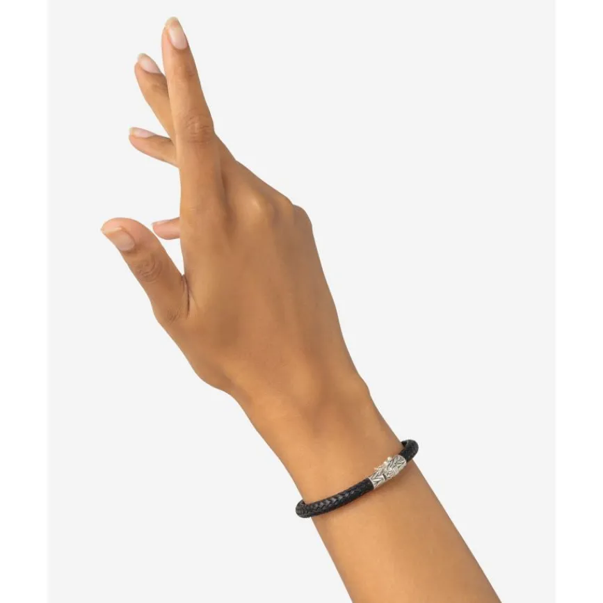 Buddha to Buddha Leder Armbänder | Lederschmuck-Armband Ellen Leder Schwarz