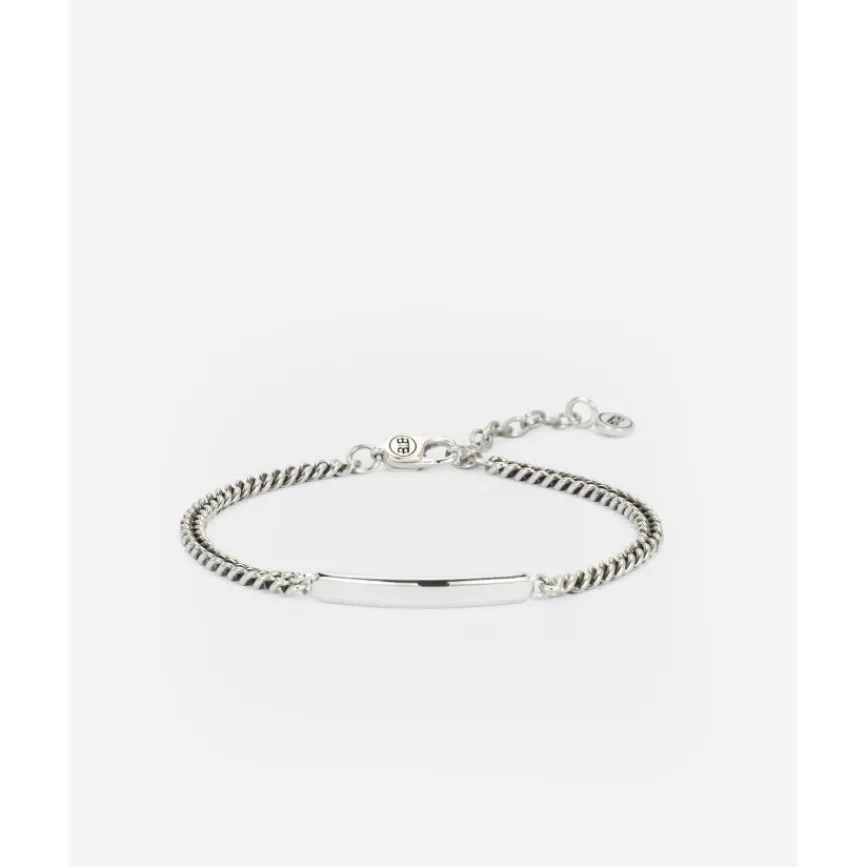 Buddha to Buddha Silber Armbänder | Engrave-Armband Essential Mini Bar Silber