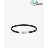 Buddha to Buddha Leder Armbänder | Silber Armbänder-Armband George Mini Leder Schwarz