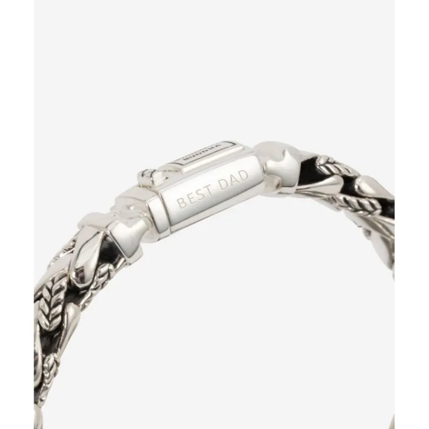 Buddha to Buddha Silber Armbänder | Engrave-Armband George Texture Silber