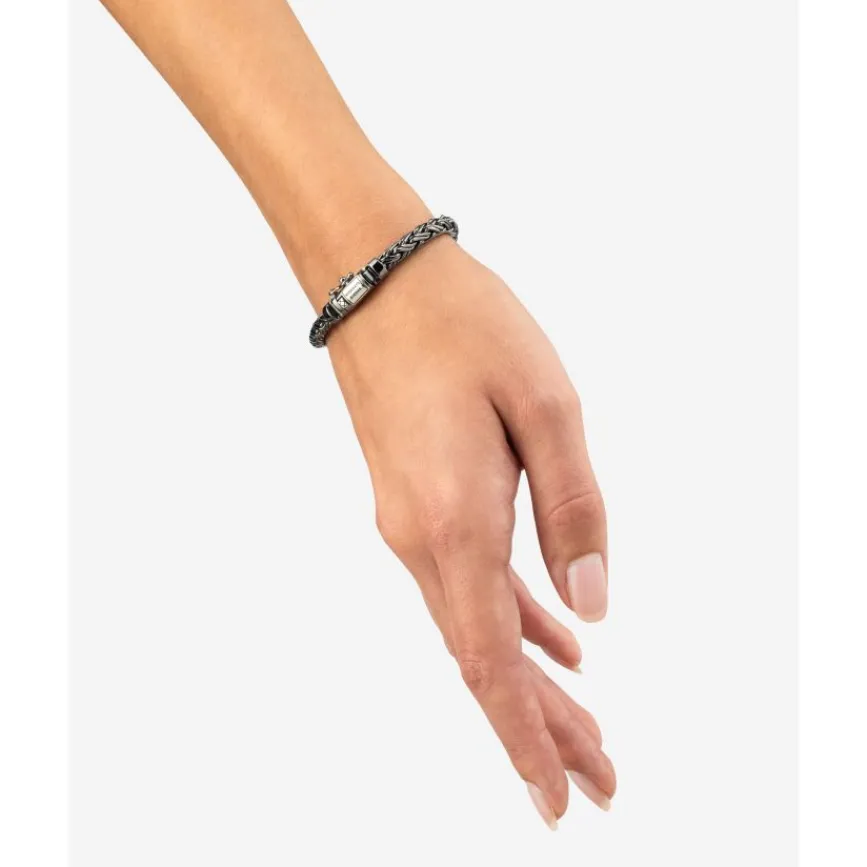 Buddha to Buddha Silber Armbänder | Black Rhodium Schmuck-Armband Katja XS Schwarz Rhodium Glanz Silber