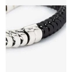 Buddha to Buddha Leder Armbänder | Lederschmuck-Armband Lars Mix Silber/Leder Schwarz