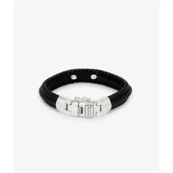 Buddha to Buddha Leder Armbänder | Silberschmuck-Armband Nurul Small Leder Schwarz