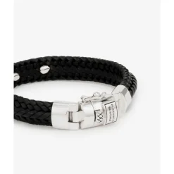 Buddha to Buddha Leder Armbänder | Silberschmuck-Armband Nurul Small Leder Schwarz