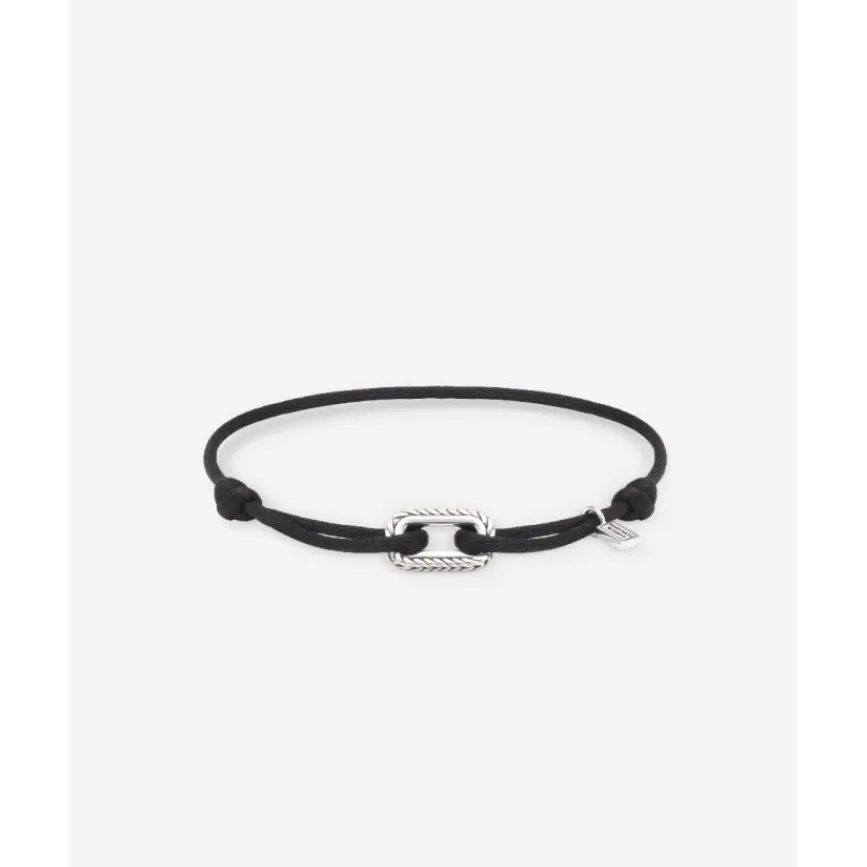 Buddha to Buddha Kordel Armbänder | Kordelschmuck-Barbara Cord-Armband Silber Schwarz
