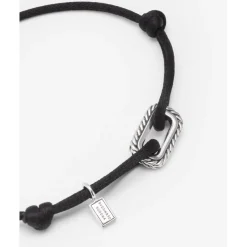 Buddha to Buddha Kordel Armbänder | Kordelschmuck-Barbara Cord-Armband Silber Schwarz