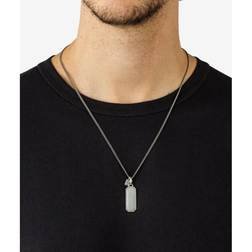 Buddha to Buddha Anhänger | Engrave-Barbara Octagon Tag Anhänger Silber