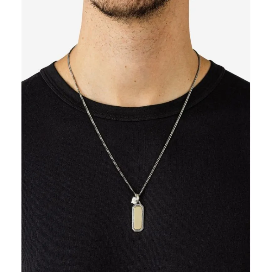Buddha to Buddha Anhänger | Engrave-Barbara Octagon Tag Anhänger Zweifarbig