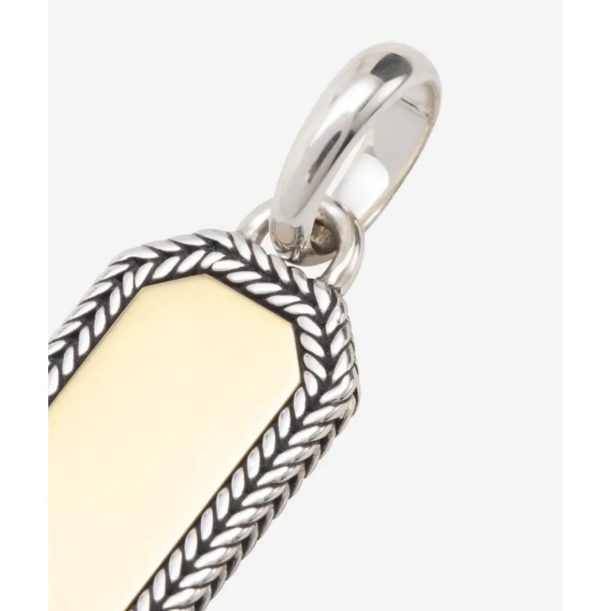 Buddha to Buddha Anhänger | Engrave-Barbara Octagon Tag Anhänger Zweifarbig