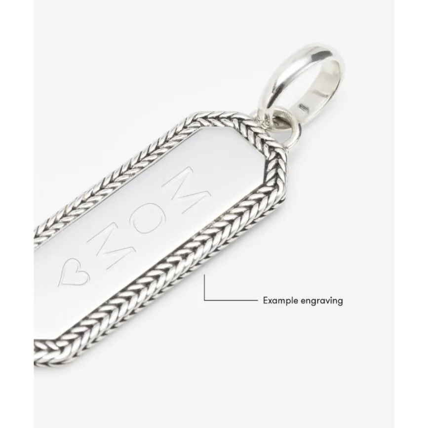 Buddha to Buddha Anhänger | Engrave-Barbara Octagon Tag Anhänger Silber