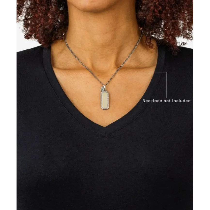 Buddha to Buddha Anhänger | Engrave-Barbara Octagon Tag Anhänger Zweifarbig