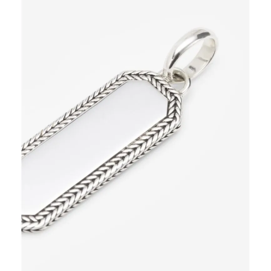 Buddha to Buddha Anhänger | Engrave-Barbara Octagon Tag Anhänger Silber