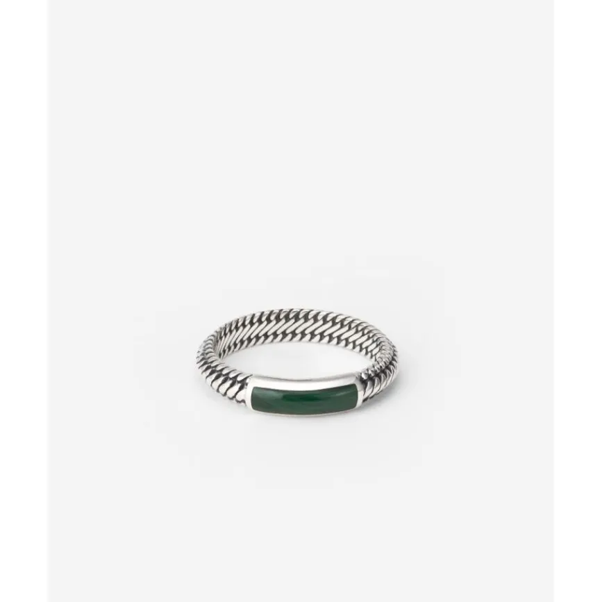 Buddha to Buddha Edelstein Ringe | Silberschmuck-Ben Mini (Edel-)Stein Ring Silber Malachit