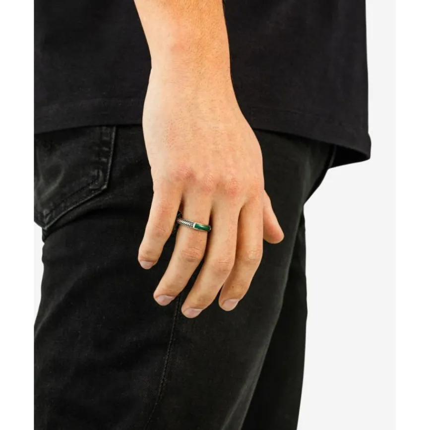 Buddha to Buddha Edelstein Ringe | Silberschmuck-Ben Mini (Edel-)Stein Ring Silber Malachit