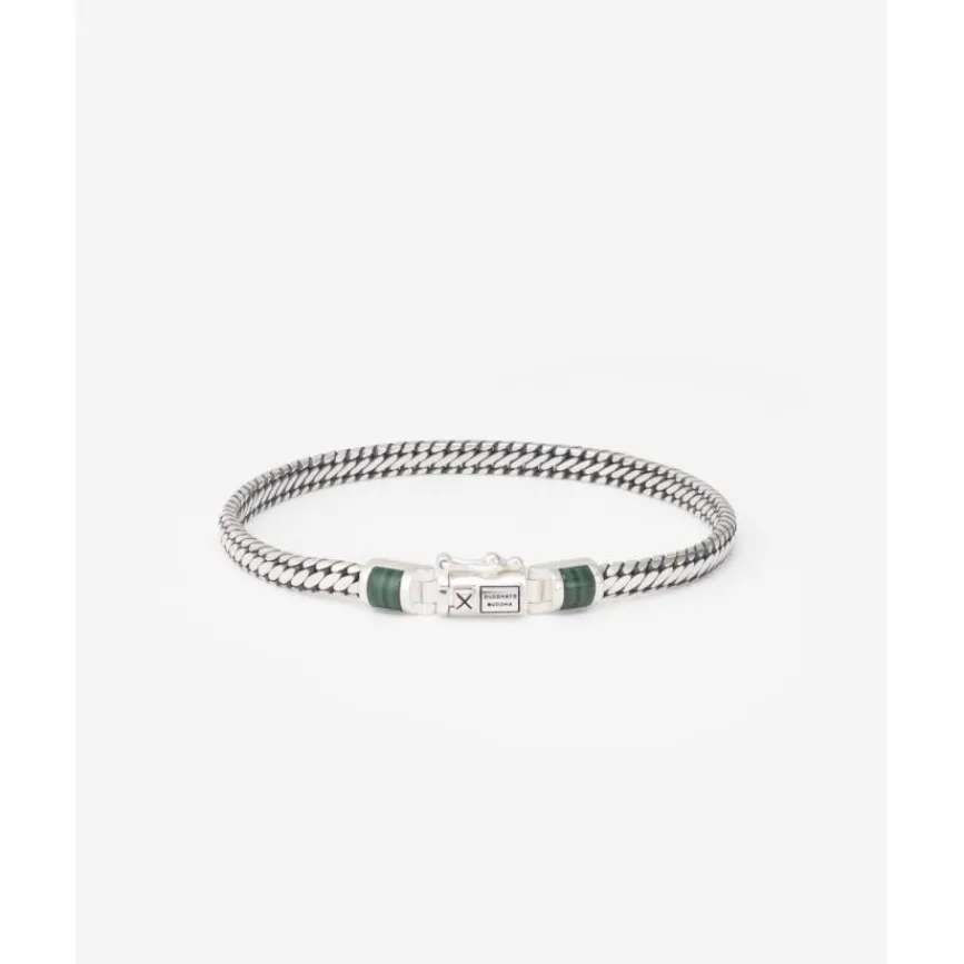 Buddha to Buddha Edelstein Armbänder | Engrave-Ben Mini Gemstone Armband Silber Malachit