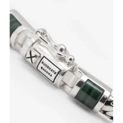 Buddha to Buddha Edelstein Armbänder | Engrave-Ben Mini Gemstone Armband Silber Malachit