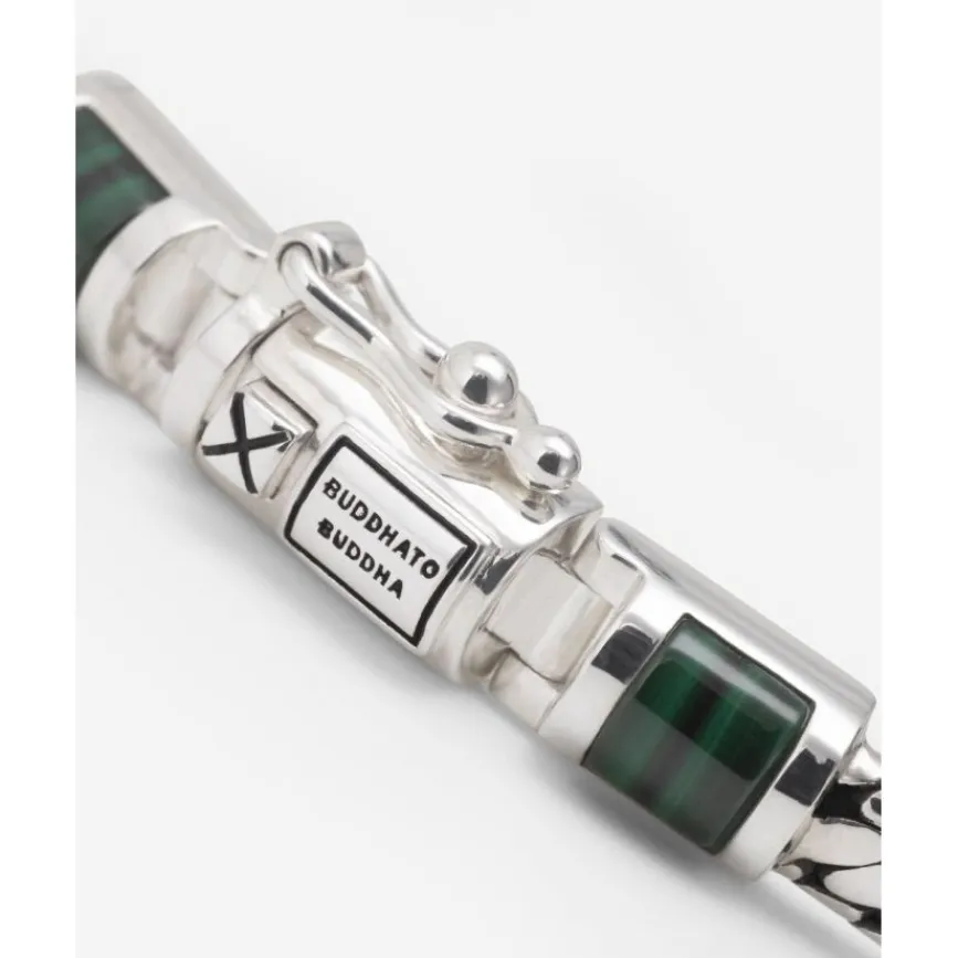 Buddha to Buddha Edelstein Armbänder | Engrave-Ben Mini Gemstone Armband Silber Malachit