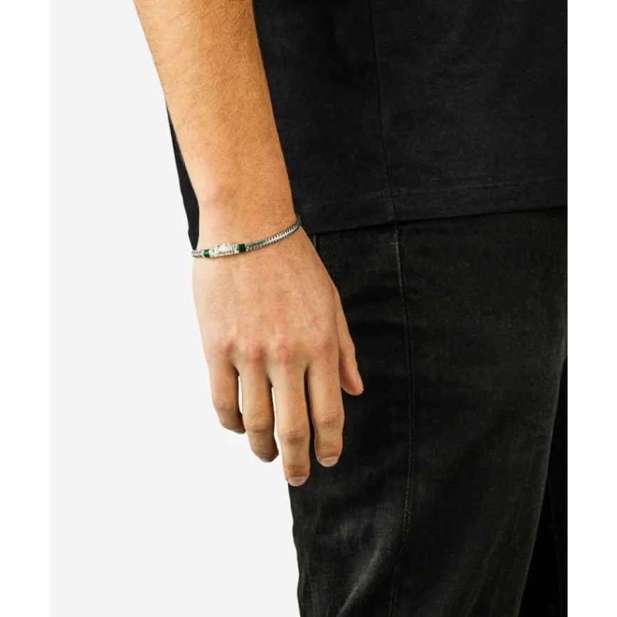 Buddha to Buddha Edelstein Armbänder | Engrave-Ben Mini Gemstone Armband Silber Malachit
