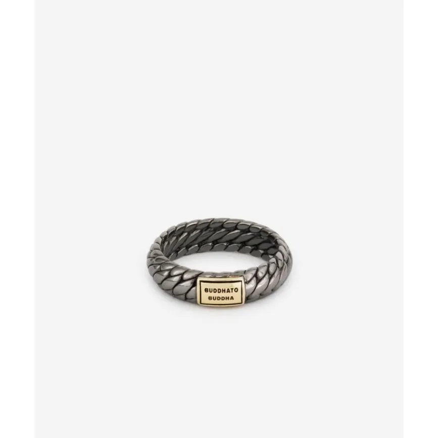 Buddha to Buddha Silber Ringe | Black Rhodium Schmuck-Ben XS Ring Black Rhodium Shine Gold 14kt