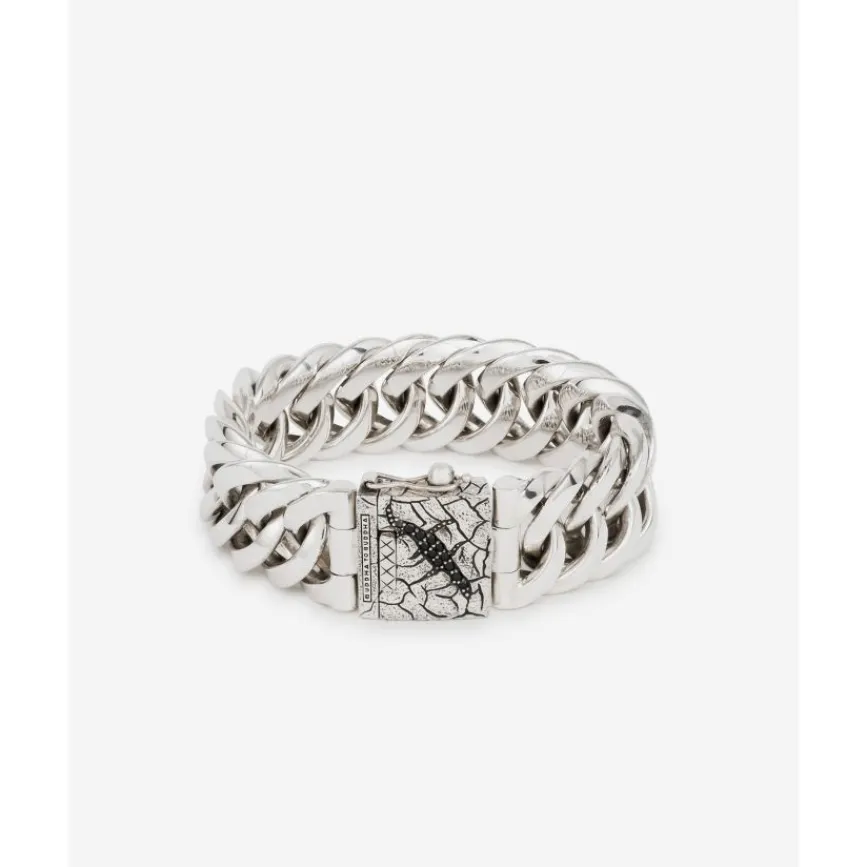 Buddha to Buddha Silber Armbänder | Limited Editions-Chain Groß Schwarz Spinell Limited Armband Silber