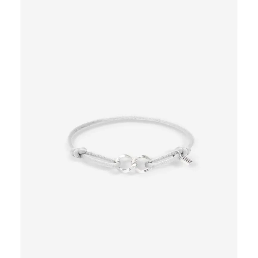 Buddha to Buddha Kordel Armbänder | Kordelschmuck-Chain XS Cord-Armband Silber Grau