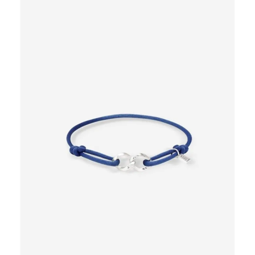Buddha to Buddha Kordel Armbänder | Kordelschmuck-Chain XS Cord-Armband Silber Kobaltblau