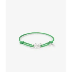 Buddha to Buddha Kordel Armbänder | Kordelschmuck-Chain XS Cord-Armband Silber Buddha Grün