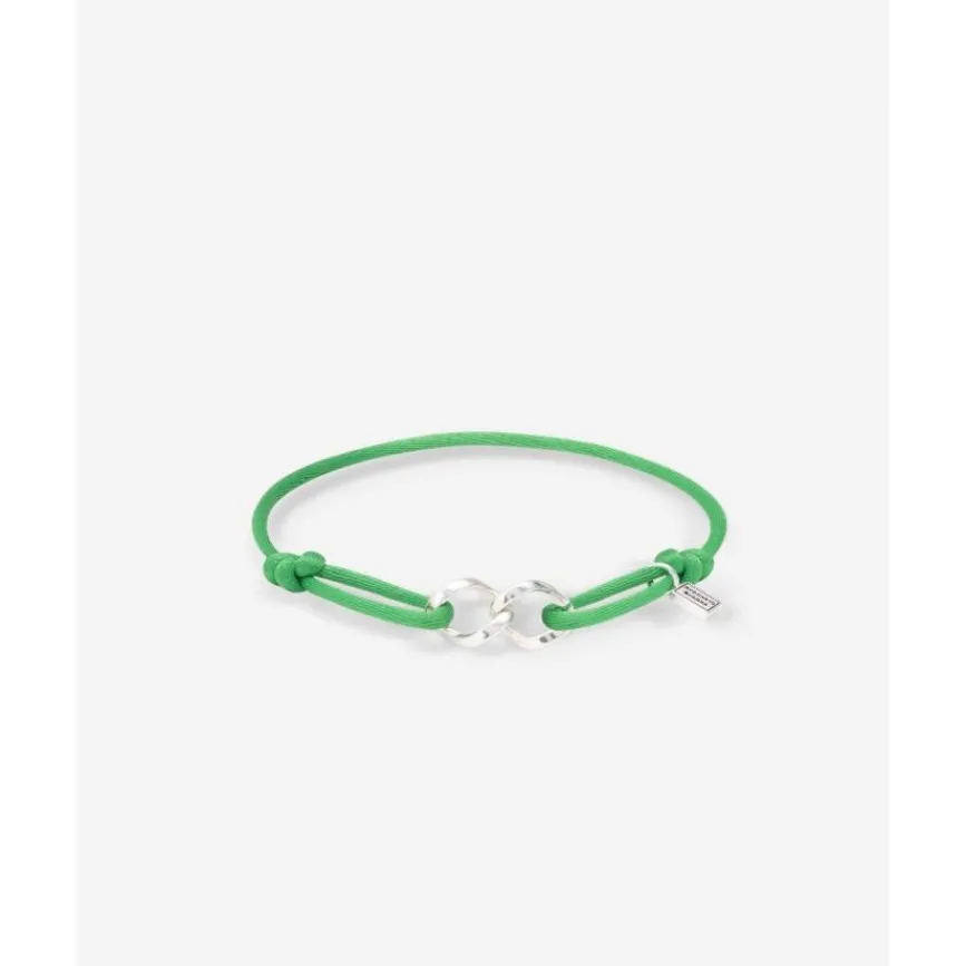 Buddha to Buddha Kordel Armbänder | Kordelschmuck-Chain XS Cord-Armband Silber Buddha Grün