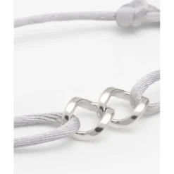 Buddha to Buddha Kordel Armbänder | Kordelschmuck-Chain XS Cord-Armband Silber Grau