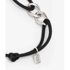 Buddha to Buddha Kordel Armbänder | Kordelschmuck-Chain XS Cord-Armband Silber Schwarz