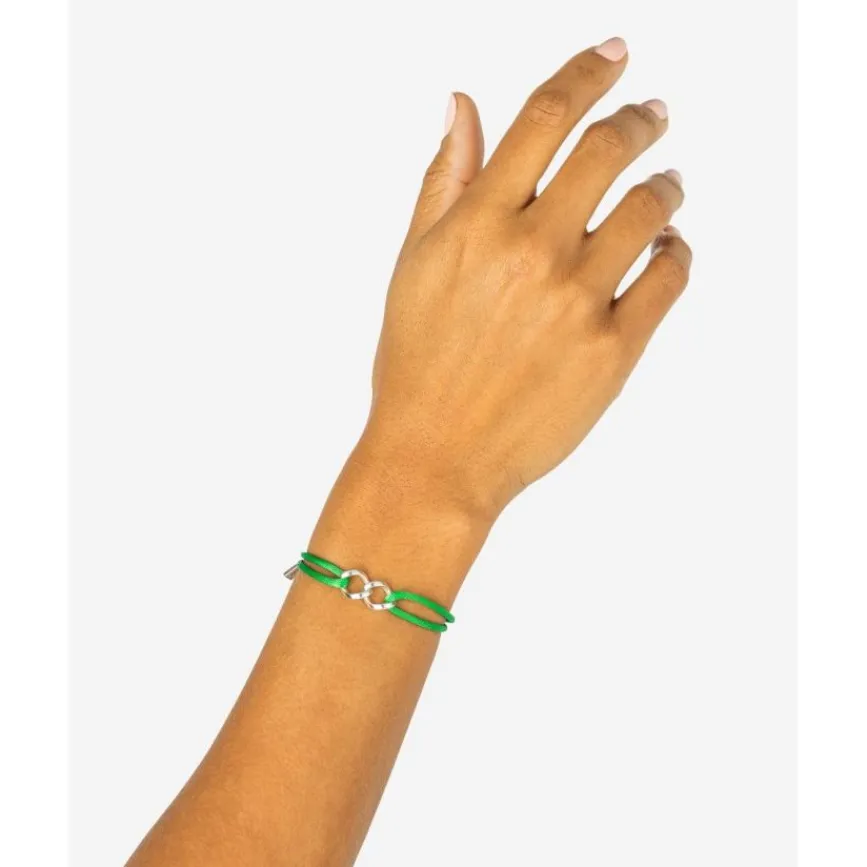 Buddha to Buddha Kordel Armbänder | Kordelschmuck-Chain XS Cord-Armband Silber Buddha Grün