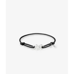 Buddha to Buddha Kordel Armbänder | Kordelschmuck-Chain XS Cord-Armband Silber Schwarz