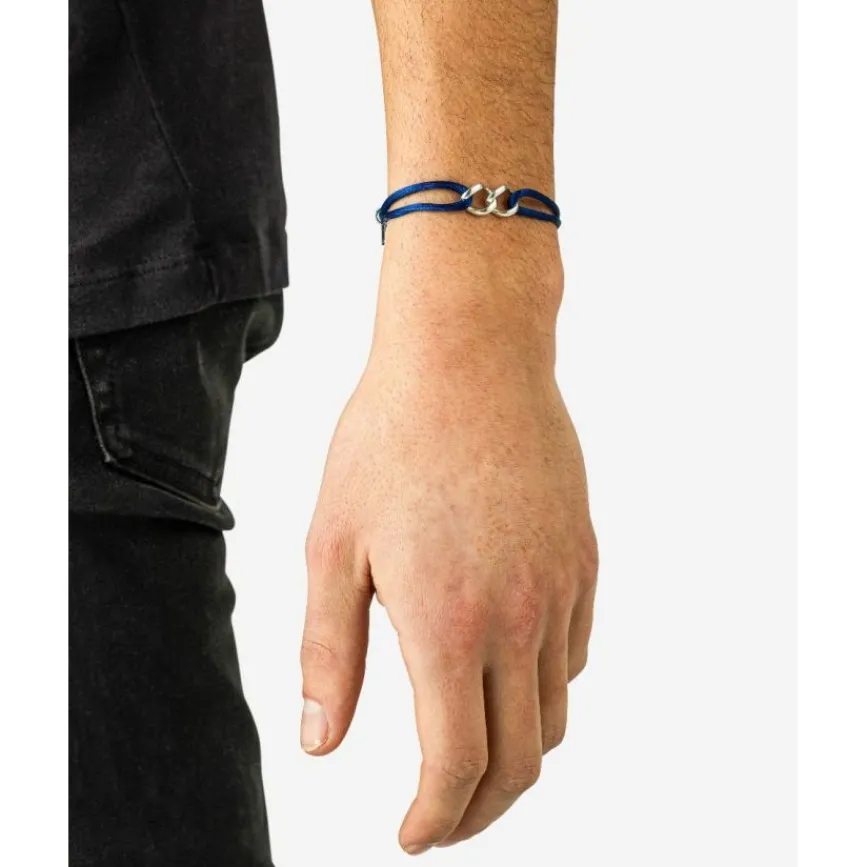 Buddha to Buddha Kordel Armbänder | Kordelschmuck-Chain XS Cord-Armband Silber Kobaltblau
