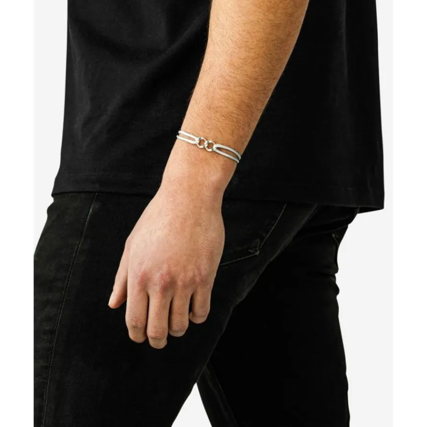 Buddha to Buddha Kordel Armbänder | Kordelschmuck-Chain XS Cord-Armband Silber Grau