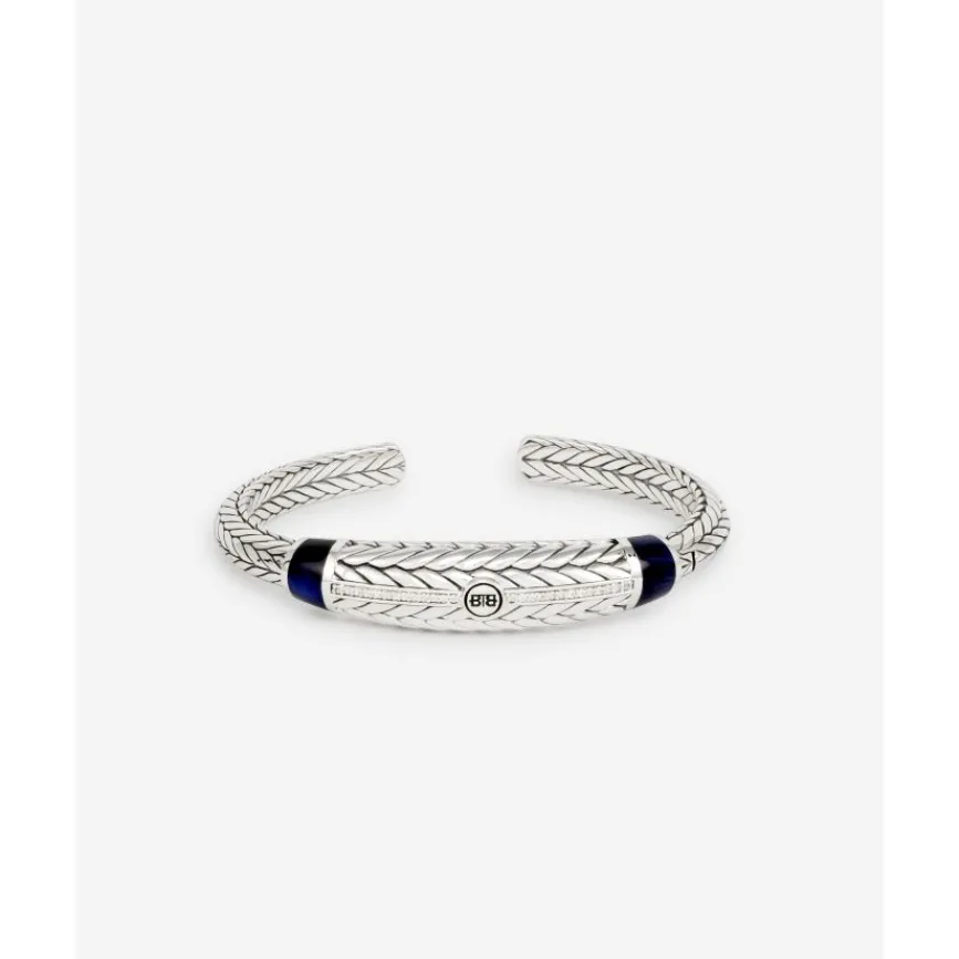 Buddha to Buddha Silber Armbänder | Silberschmuck-Cuff Armband Ellen Stone Tigereye Navy