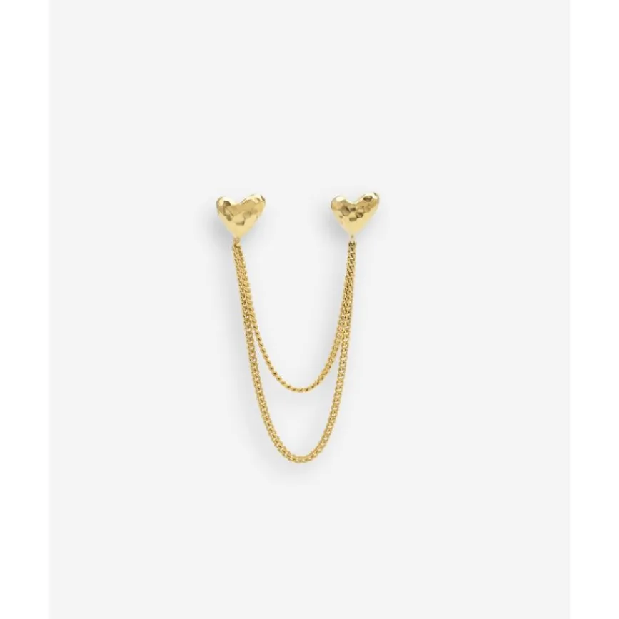 Buddha to Buddha Vergoldete Ohrringe | Premium Gold Plated Jewelry-Doppelherz Studs Single Piece Vergoldet