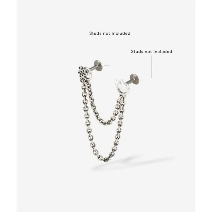 Buddha to Buddha Accessoires | Silber Ohrringe-Doppelter Earring Connector Silber