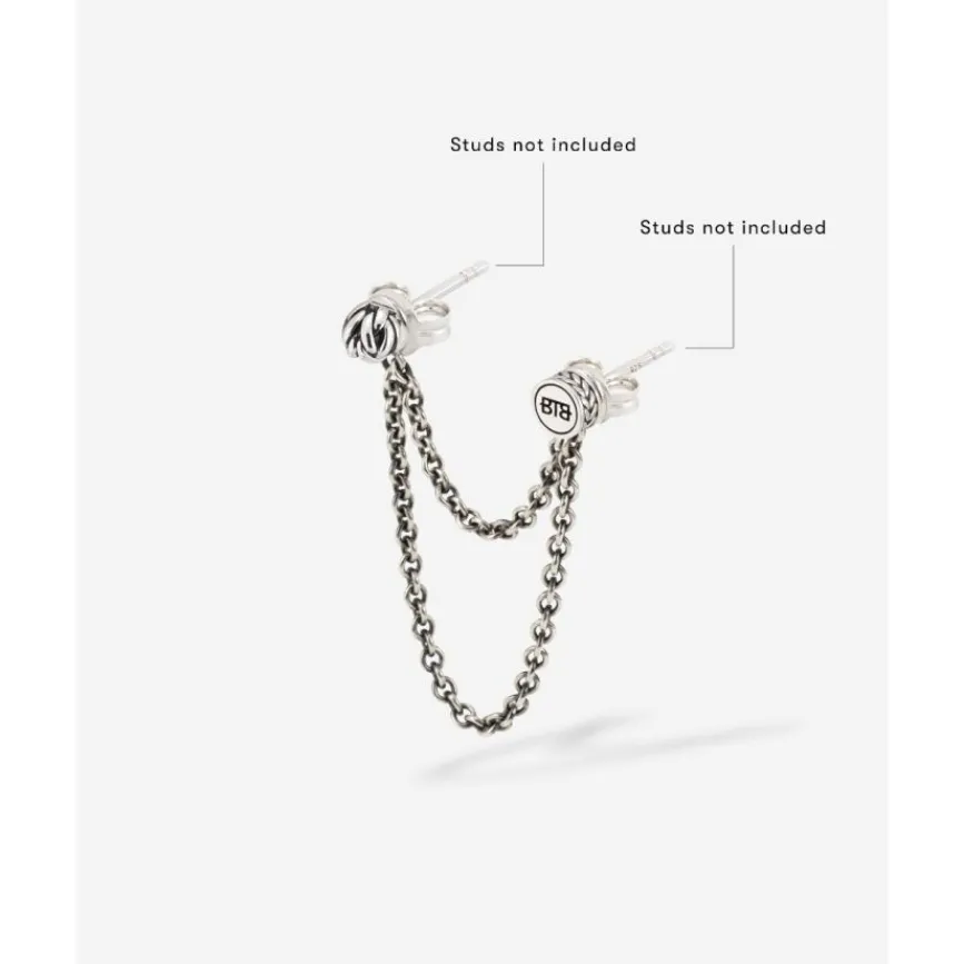 Buddha to Buddha Accessoires | Silber Ohrringe-Doppelter Earring Connector Silber