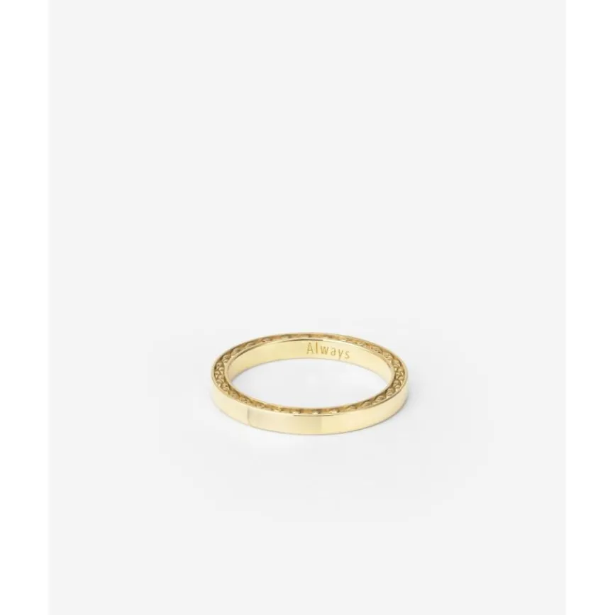 Buddha to Buddha Gold Ringe | Engrave-George Mini Glatt Ring 14kt Gold