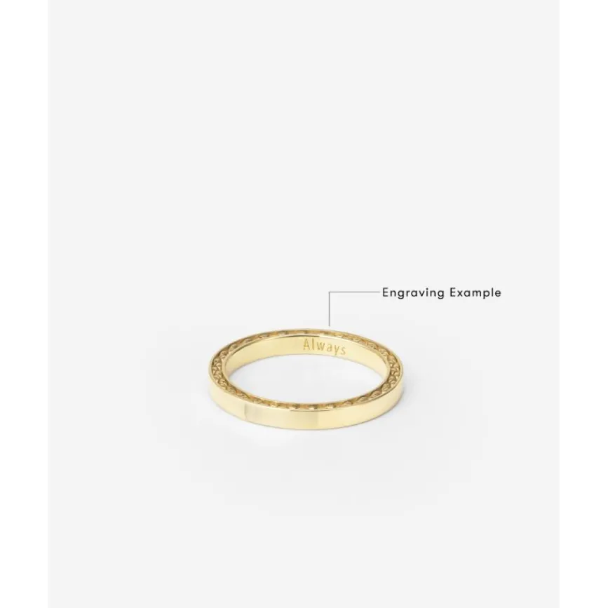 Buddha to Buddha Gold Ringe | Engrave-George Mini Glatt Ring 14kt Gold