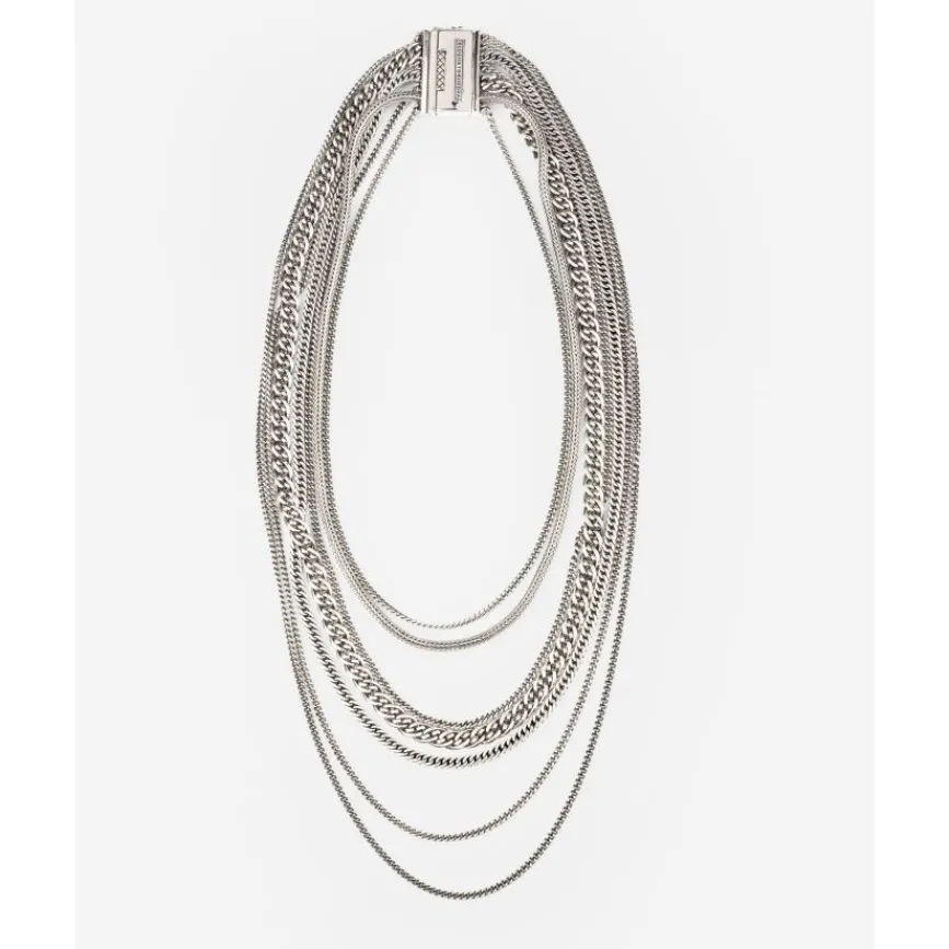 Buddha to Buddha Silberketten | Silberschmuck-Halskette Nathalie Multi Chain Silber 75 cm
